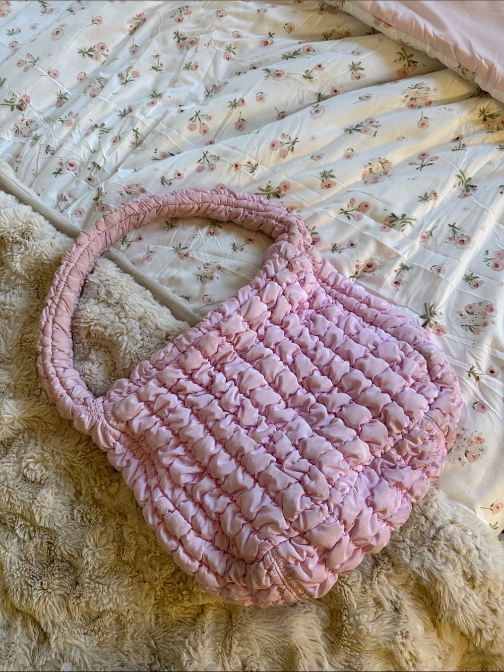 Pink Quilted Shoulder Bag - Women's Fashion Tote